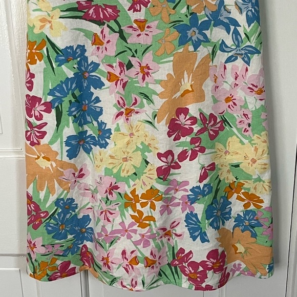 NWT Old Navy Linen Blend Pink/Orange Floral Fit & Flare Cami Mini Dress Size XS - Picture 6 of 16